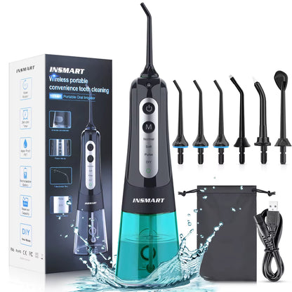 Oral Irrigator Dental Water Flosser Teeth Whitening Waterproof Portable Dental Water Jet Floss 300ML Teeth Cleaner