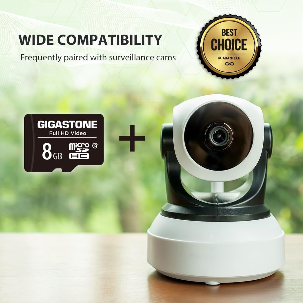 8GB Micro SD Card 20-Pack, Full HD Video, Surveillance Security Cam Action Camera Drone, 80Mb/S Micro SDHC Class 10, with Adapters